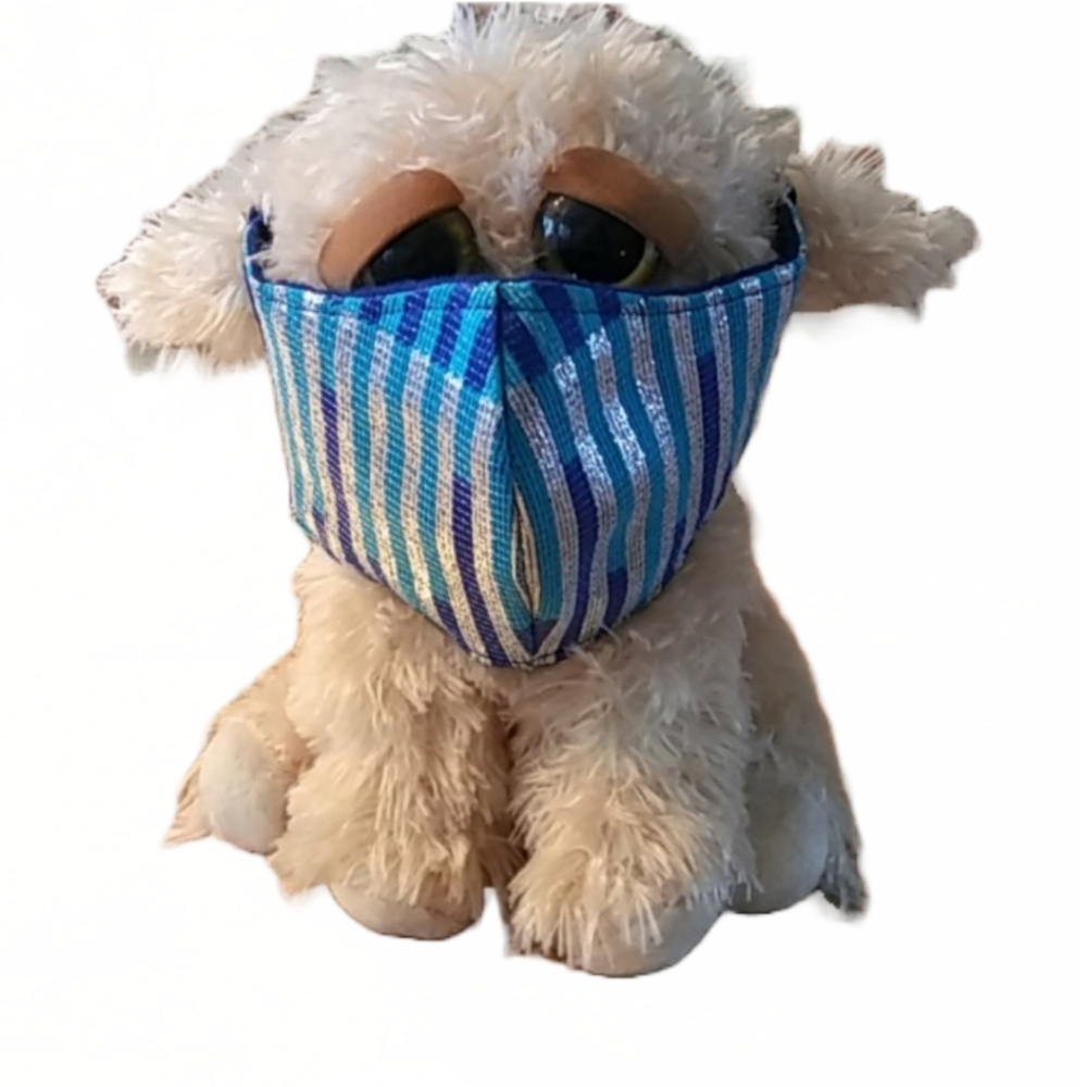 GIRL'S "METALLIC STRIPED" BEDAZZLED FACE MASK
